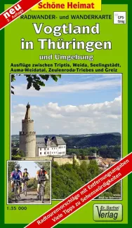 Wanderkarte Vogtland in Thüringen mit Greiz vom Verlag Dr. Barthel 