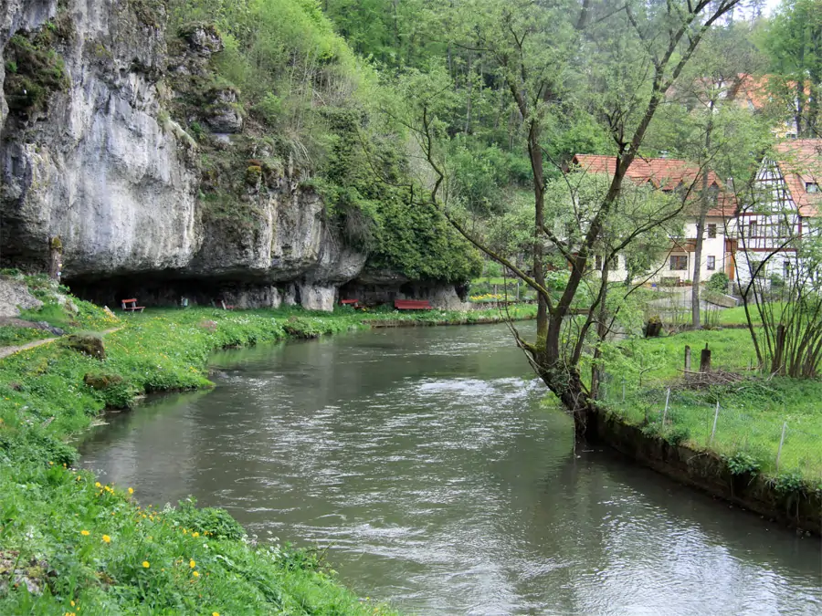 Fluss Pegnitz in Velden