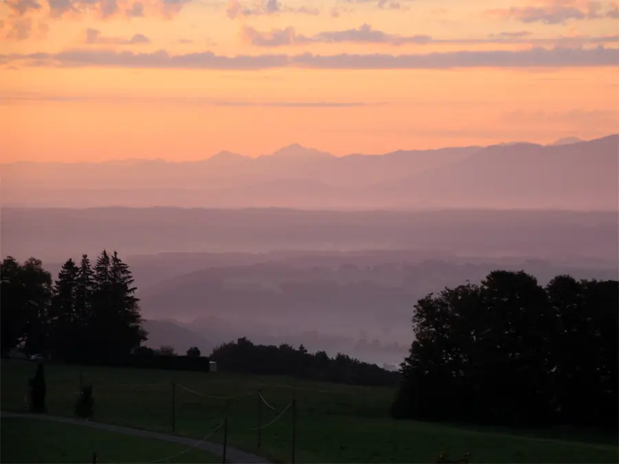 Blick vom Hohen Peißenberg in der Morgenstunden