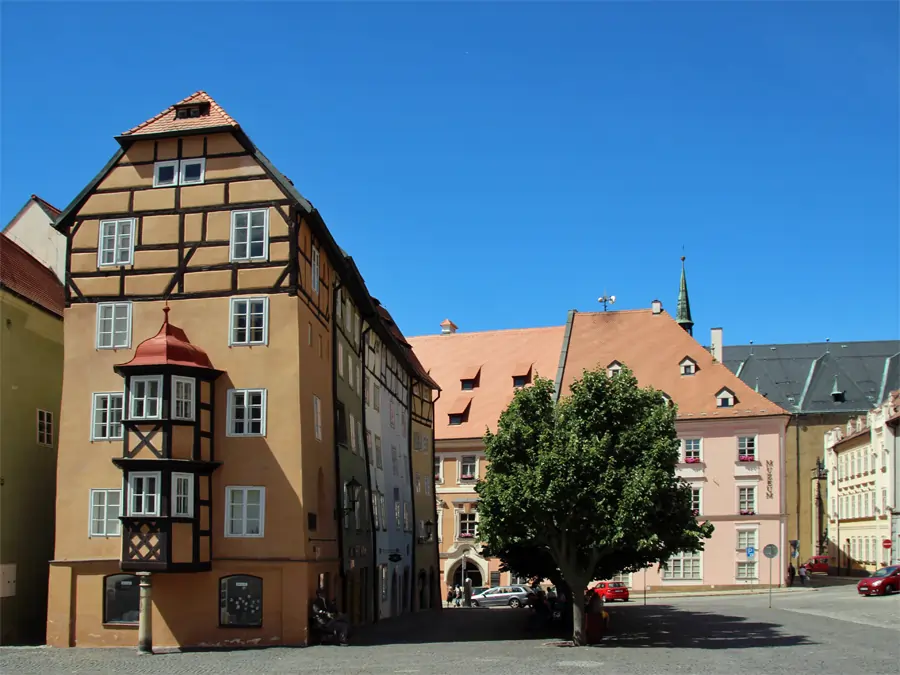 Am Martplatz in Cheb