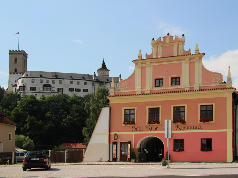 Stadt und Burg Rožmberk in Südböhmen