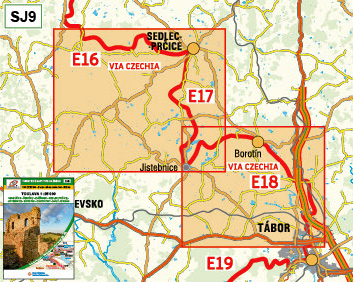 für E 16-18 bis Malý Jordán - Tabor