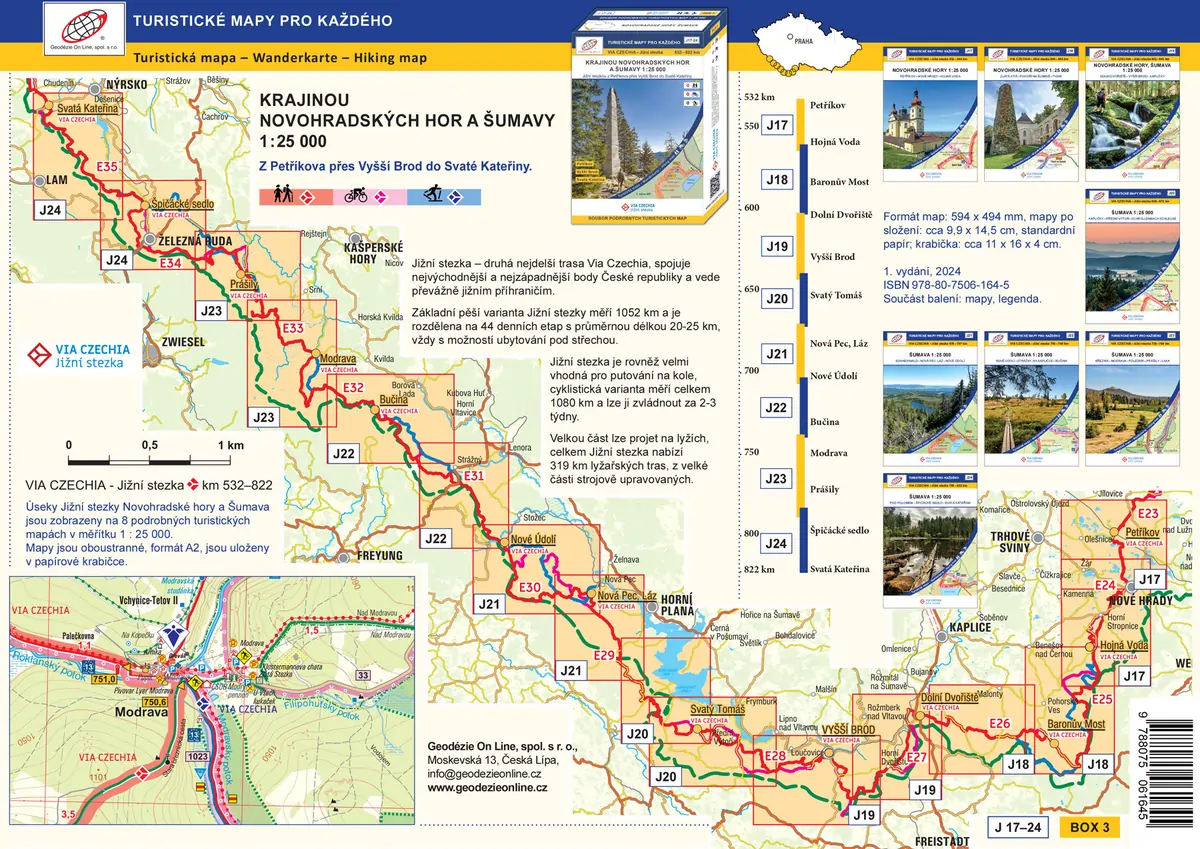Erste Karten Set von Roztoky bis Rožmberk nad Vltavou