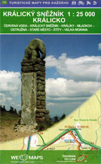 Wanderkarte Glatzer Schneeberg im Altvatergebirge / Jeseniky