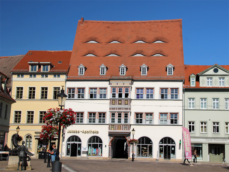 Löwenapotheke am Markt in Naumburg mit Museum