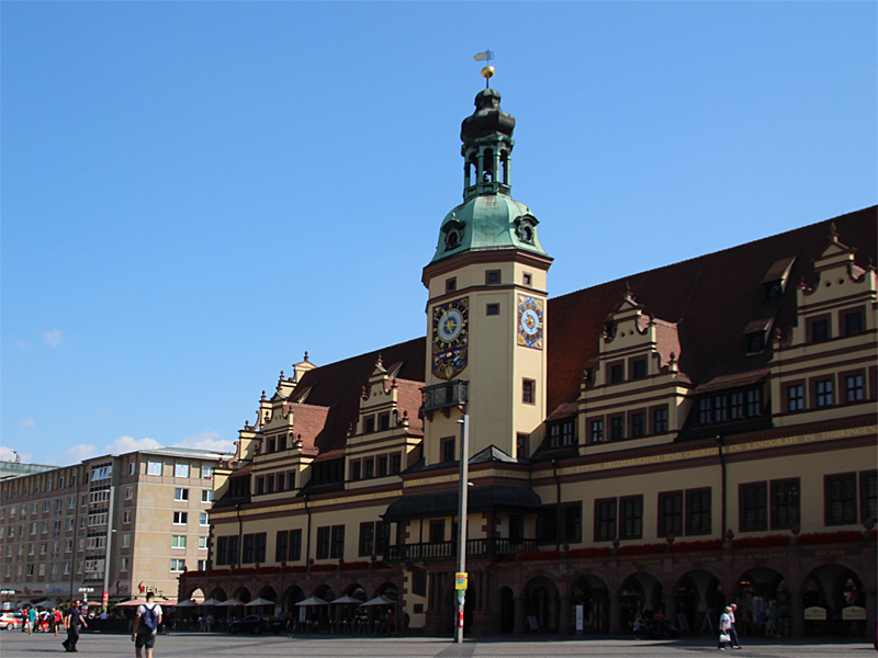 Alte Rathaus der Messestadt Leipzig in Sachsen