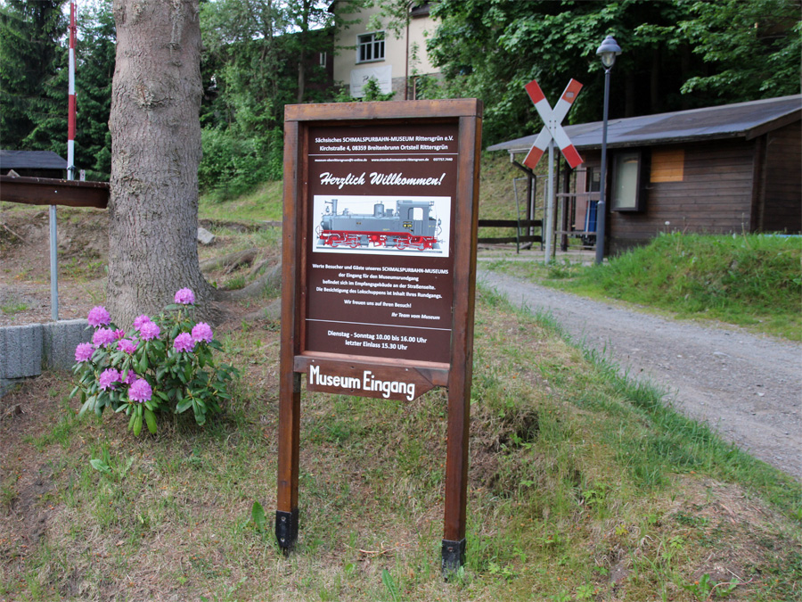 Eingang zum Bahnmuseum Rittersgrün