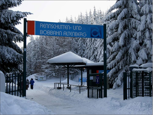 Rennschlitten- und Bobbahn in Altenberg