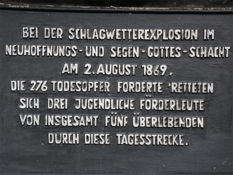 Tafel: Erinnerung an Schlagwetterexplosion in Freital