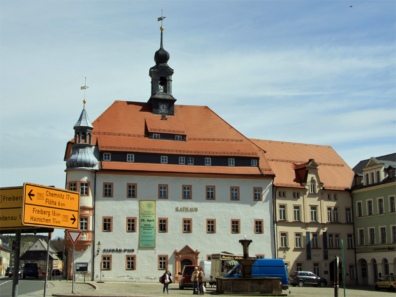 Stadt Oederan im Mittleren Erzgebirge
