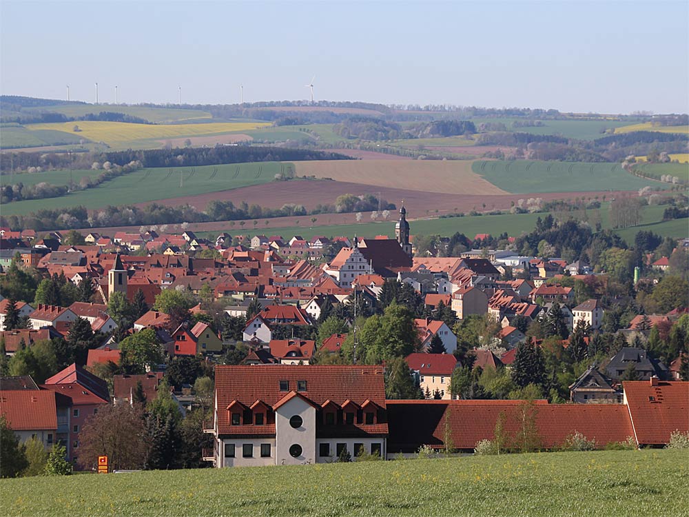 Blick auf Dippoldiswalde im Erzgebirge