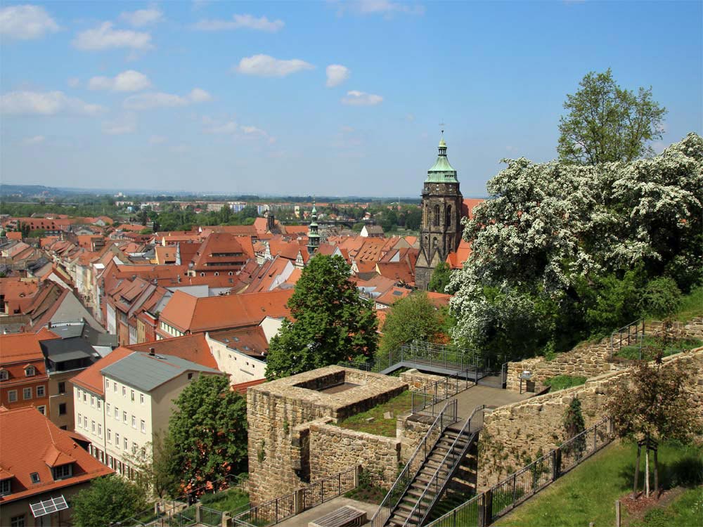 Blick auf Pirna mit Stadtkirche