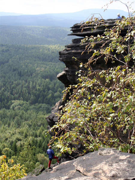 Kletterer am Großen Zschirnstein