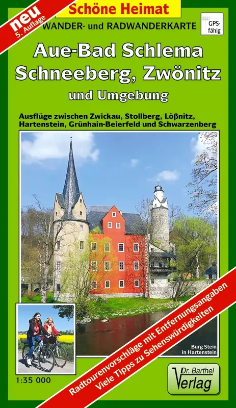 Wanderkarte Aue, Bad-Schlema, Schneeberg vom Bathel Ve