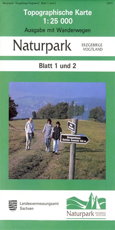  Wanderkarte Naturpark Erzgebirge / Vogtland - Blatt 1/2 Staatsbetrieb GeoSN Sachsen