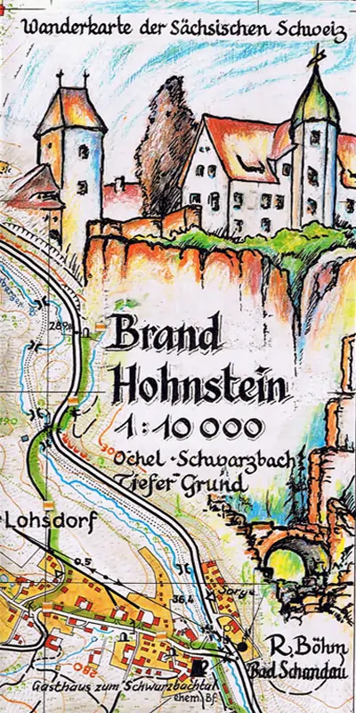 Wanderkarte Hohnstein und Brand vom Verlag Dr. Böhm