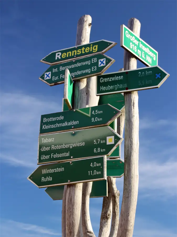 Hinweisschilder für Wanderungen