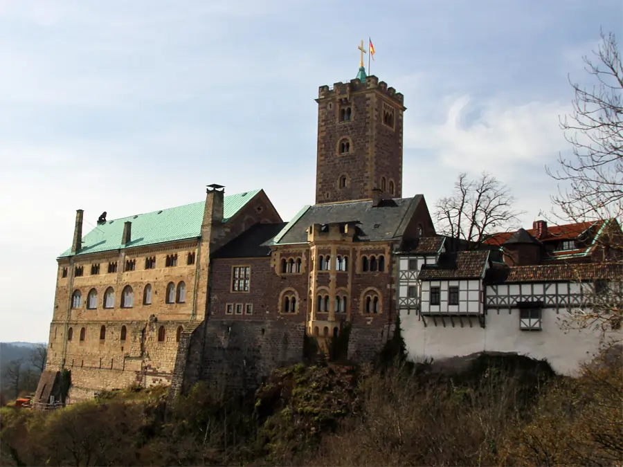 Ansicht von der Wartburg in Eisenach / Thüringen