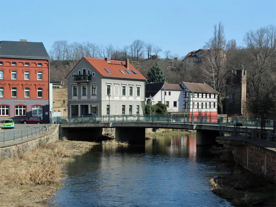 Stadt und Fluss Weida im Thüringischen Vogtland