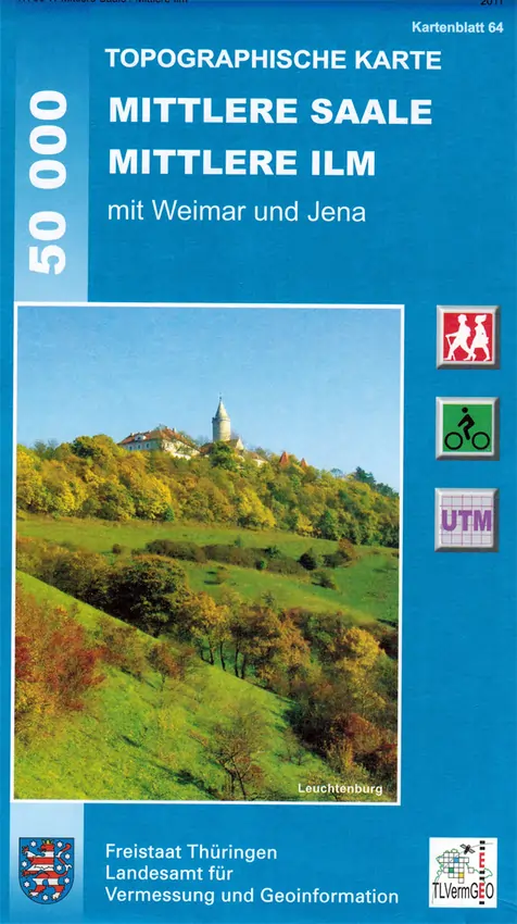 Wanderkarte Mittlere Saale - Mittlere Ilm mit Weimar, Jena