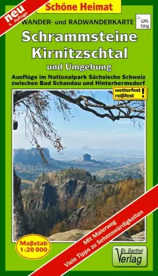 Wanderkarte Schrammsteine, Kirnitzschtal mit Hinterhermsdorf