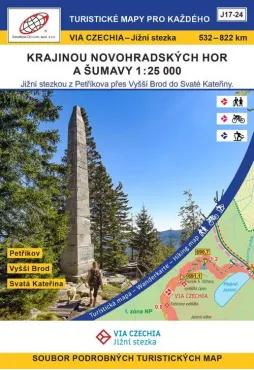 Wanderkartenset Via Czechia Südweg 