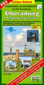 Radwanderkarte Elberadweg von Magdeburg bis Cuxhaven