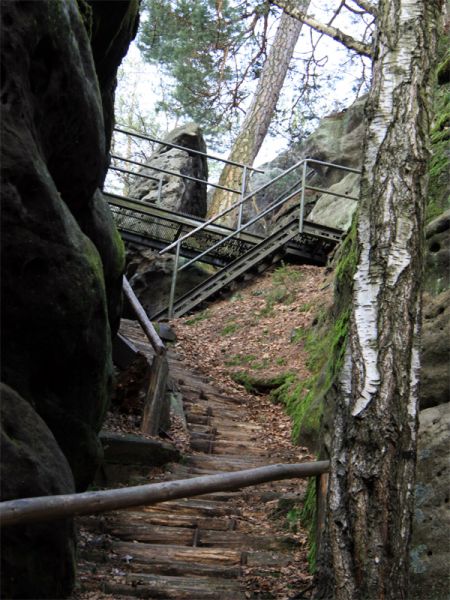 Aufstieg zum Kleinstein in der Hinteren Sächsischen Schweiz