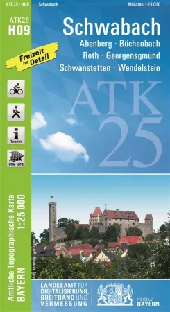 Wanderkarte Schwabach mit Abenberg