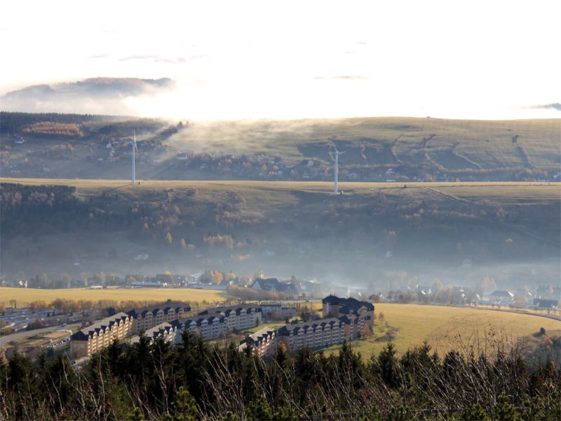 Blick vom Fichtelberg auf Oberwiesenthal