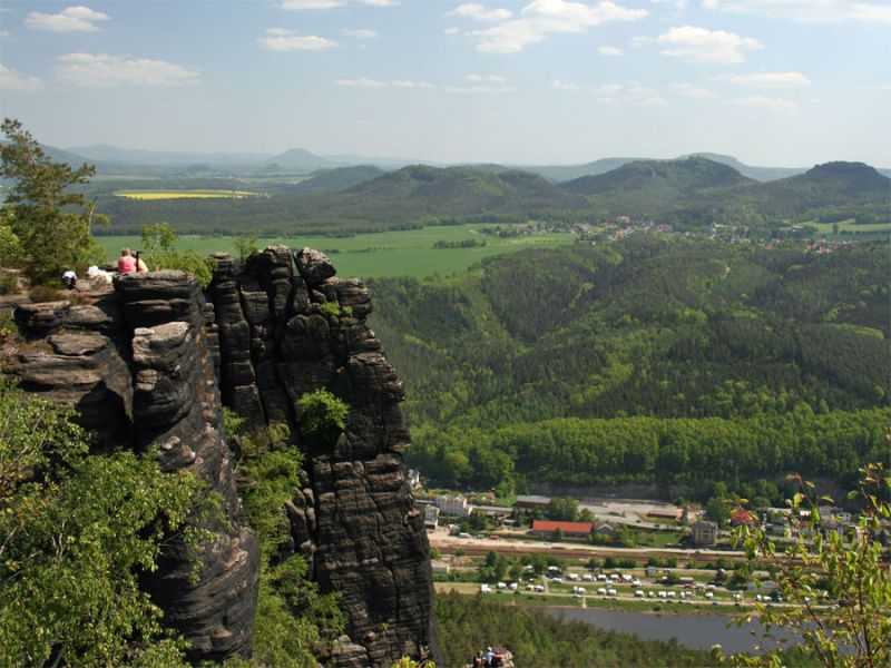 Blick vom Lilienstein nach Osten in der Sächsischen Schweiz