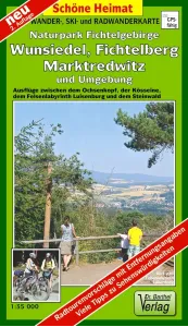 Wanderkarte Naturpark Fichtelgebirge mit Wunsiedel, Fichtelberg, Marktredwitz