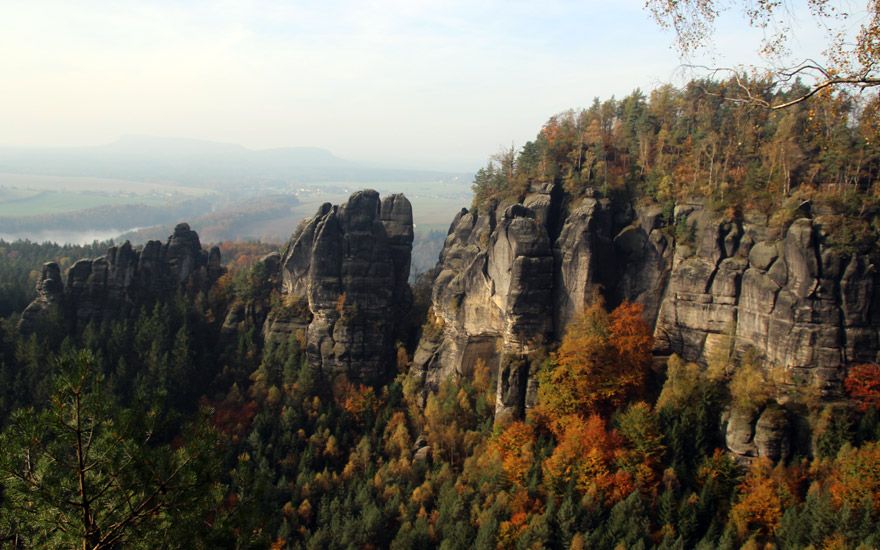 Schrammsteine im Herbst