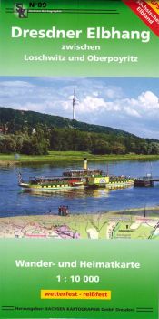 Wanderkarte Dresdner Elbhang im Sächsischen Elbland 