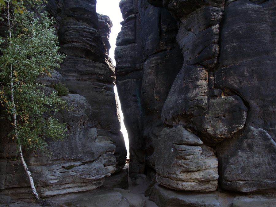 Durchgang zur Barbarineaussicht auf dem Pfaffenstein