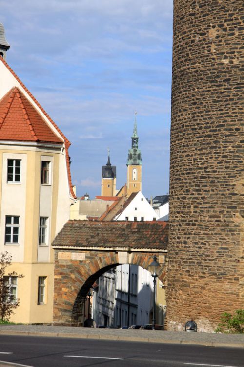 Blick vom Donatsturm zur Kirche St. Petri