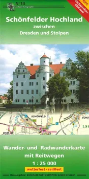 Wanderkarte Schönfelder Hochland zwischen Dresden und Stolpen 
