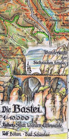 Wanderkarte Bastei vom Verlag Dr. Böhm