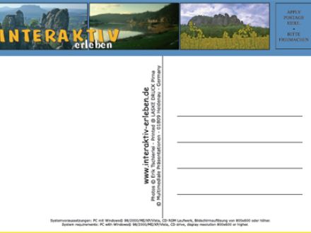 Rückseite einer DigiPostcard mit Adressfeld