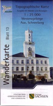 Wanderkarte Aue, Schneeberg / Erzgebirge