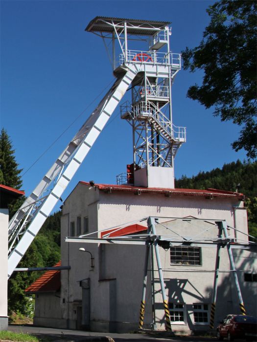 Förderfgerüst der Grube Einigkeit in Joachimsthal