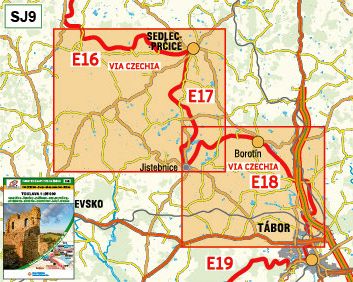 für E 16-18 bis  Malý Jordán - Tabor