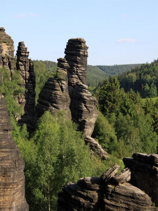 Kletterfelsen im Klettergebiet Bielatal