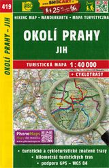 Wanderkarte Umgebung Prag südlich