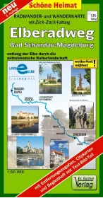 Radwanderkarte Elberadweg von Bad Schandau bis Magdeburg