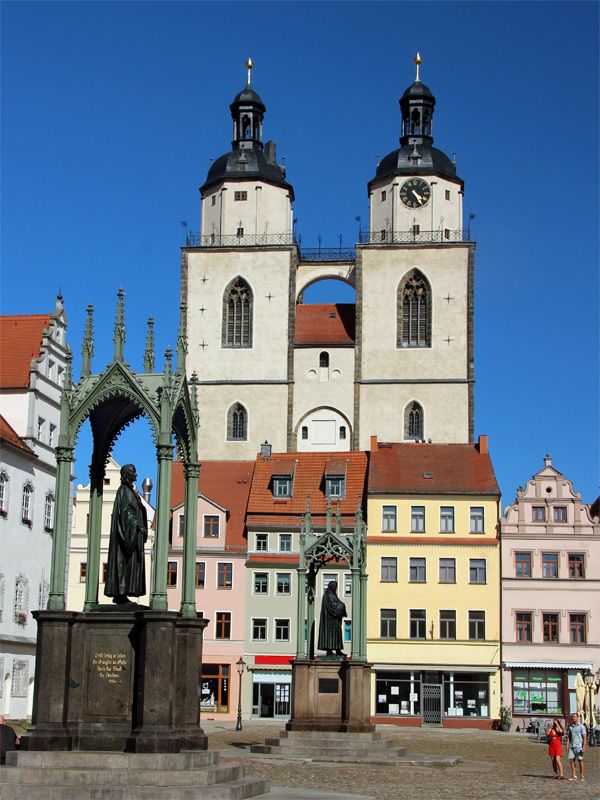 Markt mit Stadt- und Pfarrkirche St. Marien in Wittenberg