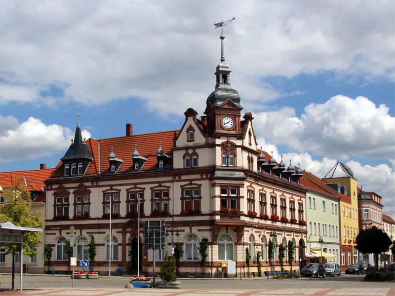 Rathaus von Groitzsch im LK Leipzig / Sachsen