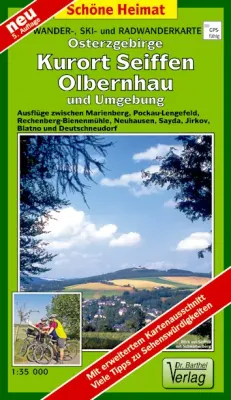 Wanderkarte von Osterzgebirge mit Pockau-Lengefeld im Flöhatal / Erzgebirge
