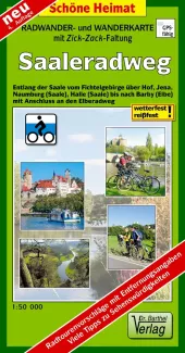 Wanderkarte Saale-Radweg mit Bernburg vom Verlag Dr. Barthel