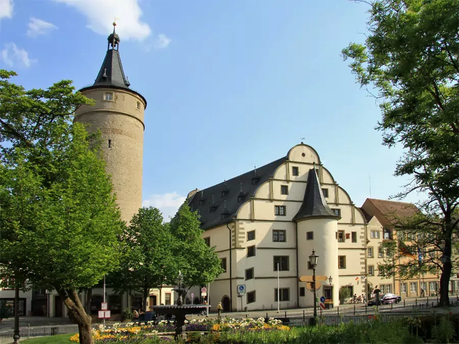 Rathaus mit Marktturm in Kitzingen